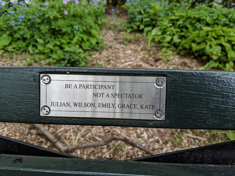 I saw this bench in Central Park