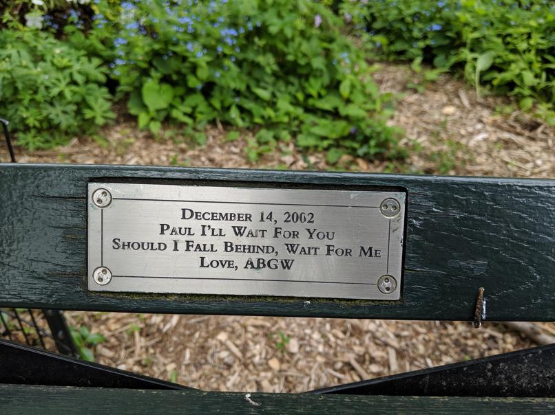 I saw this bench in Central Park