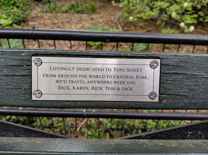 I saw this bench in Central Park