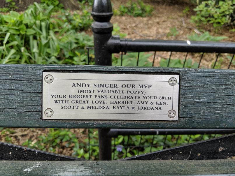 I saw this bench in Central Park