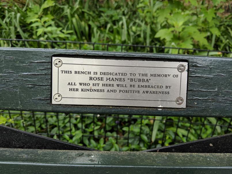 I saw this bench in Central Park