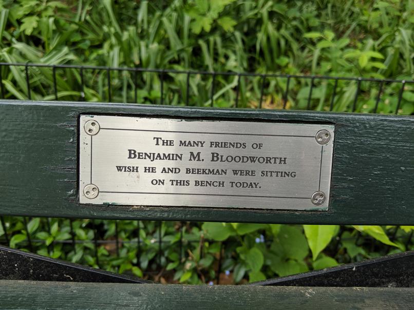 I saw this bench in Central Park