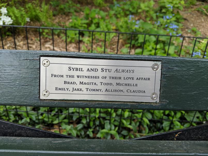 I saw this bench in Central Park