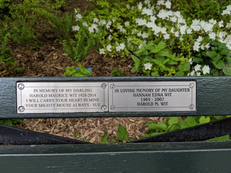 I saw this bench in Central Park