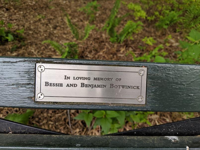 I saw this bench in Central Park