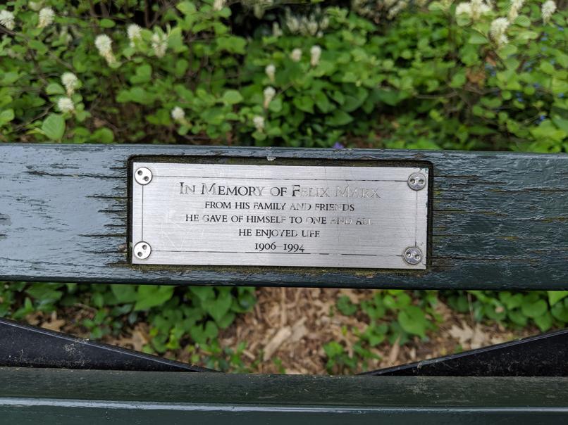 I saw this bench in Central Park