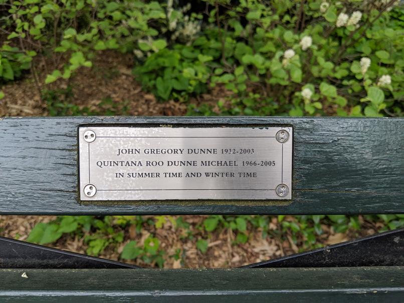 I saw this bench in Central Park