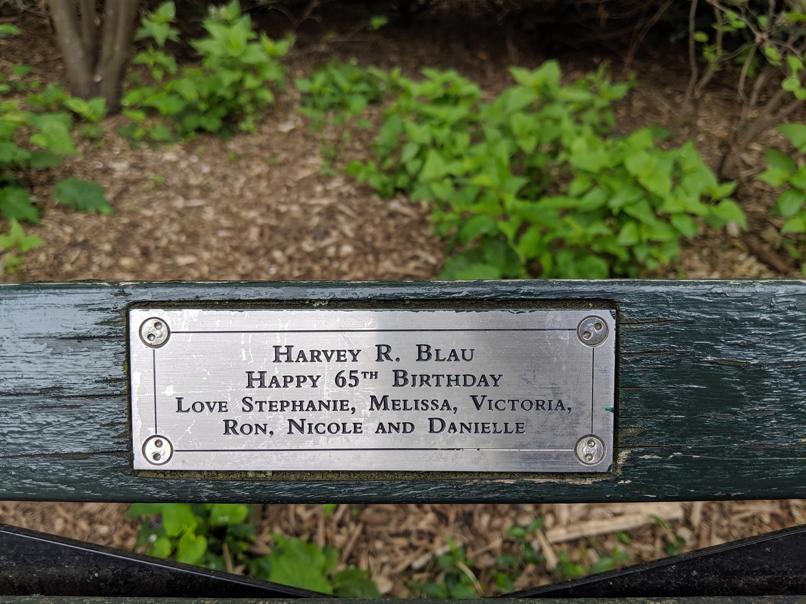 I saw this bench in Central Park