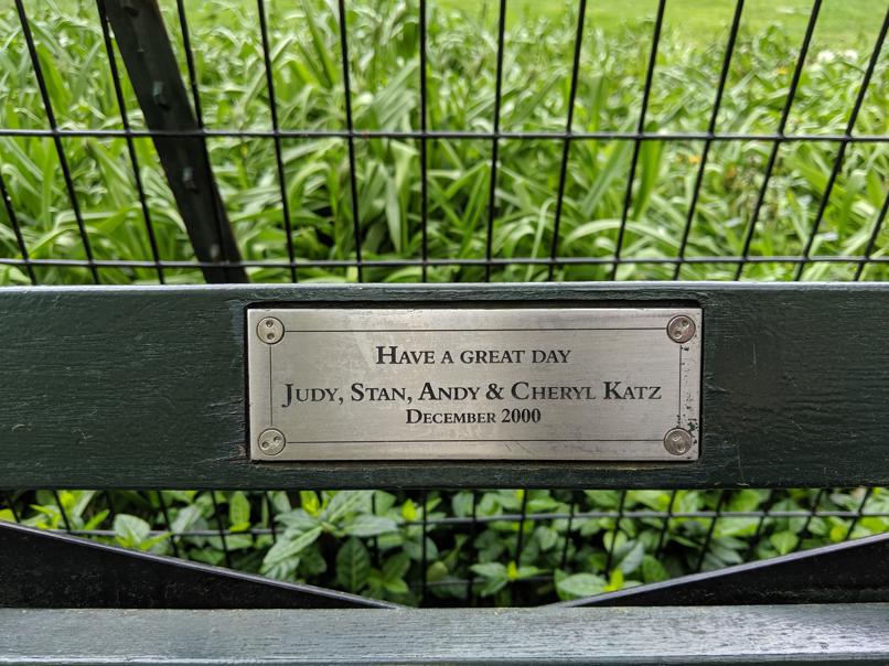 I saw this bench in Central Park