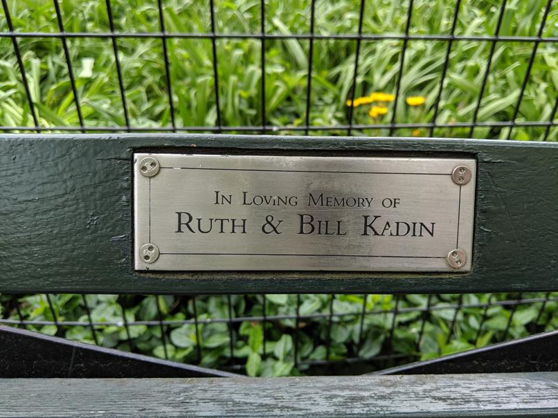 I saw this bench in Central Park