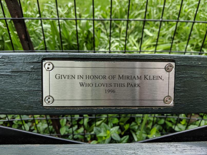 I saw this bench in Central Park