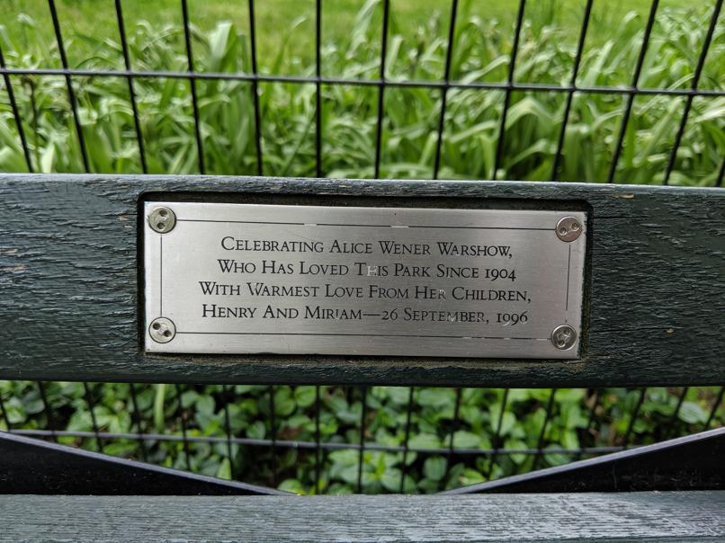 I saw this bench in Central Park