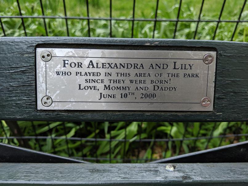 I saw this bench in Central Park