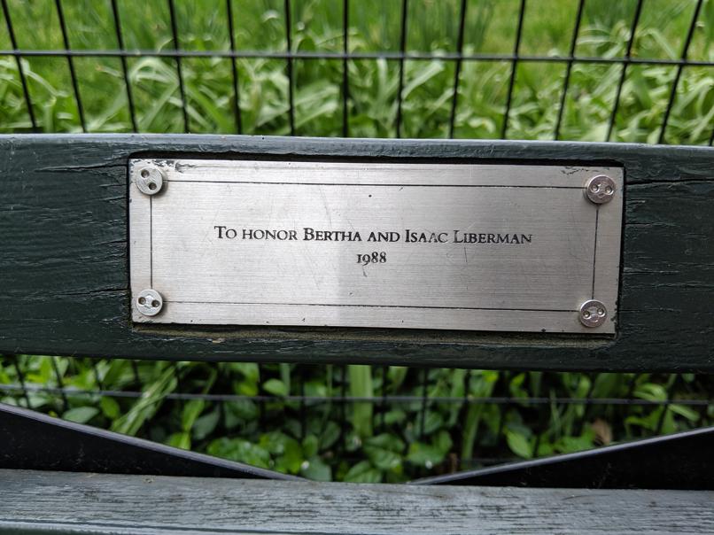 I saw this bench in Central Park