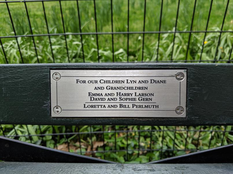 I saw this bench in Central Park