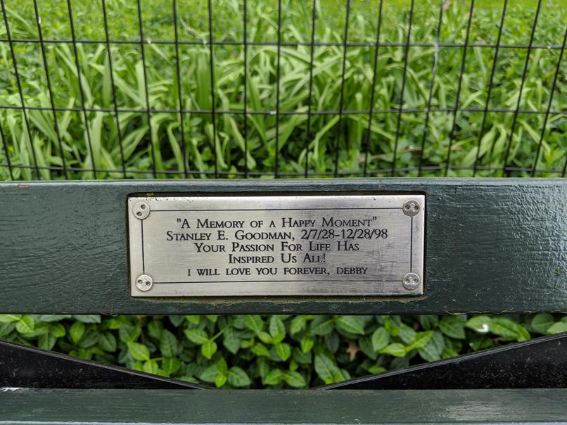 I saw this bench in Central Park