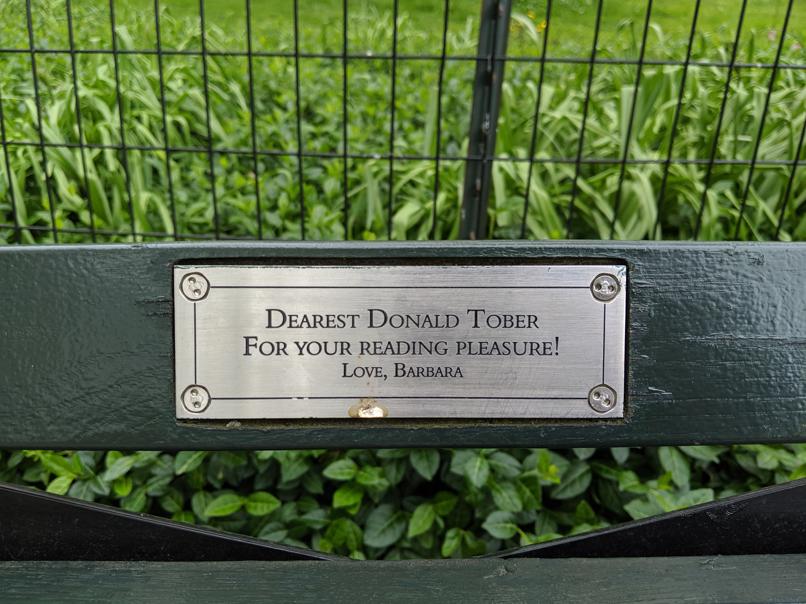 I saw this bench in Central Park