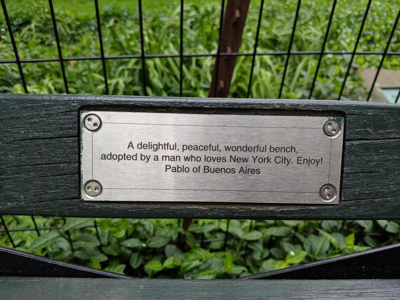 I saw this bench in Central Park