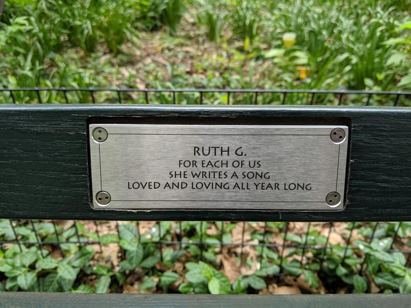 I saw this bench in Central Park