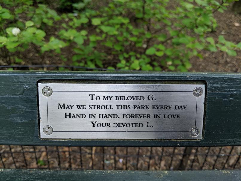 I saw this bench in Central Park