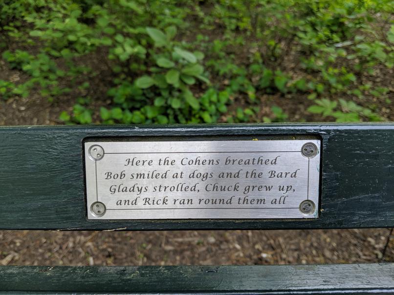 I saw this bench in Central Park