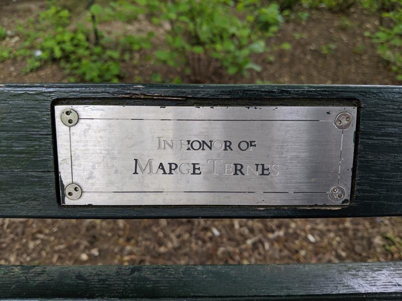 I saw this bench in Central Park