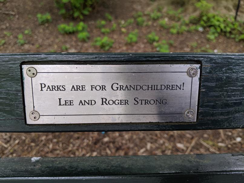 I saw this bench in Central Park