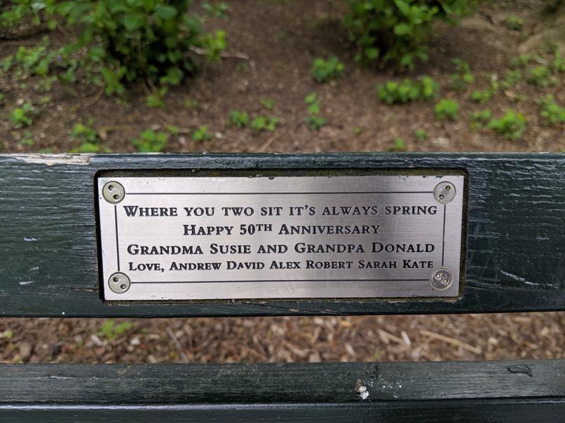 I saw this bench in Central Park