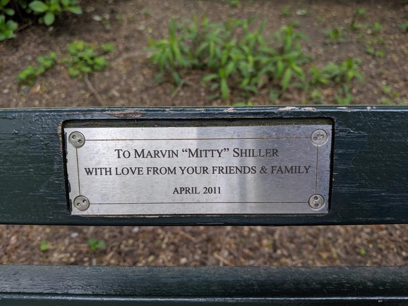 I saw this bench in Central Park