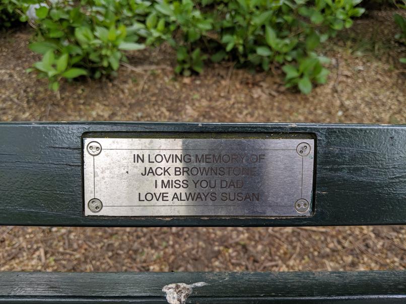 I saw this bench in Central Park