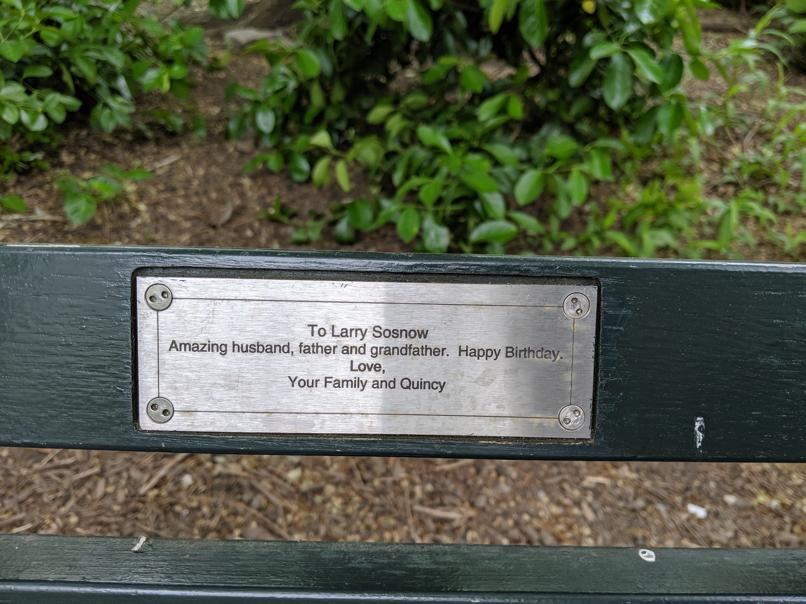 I saw this bench in Central Park