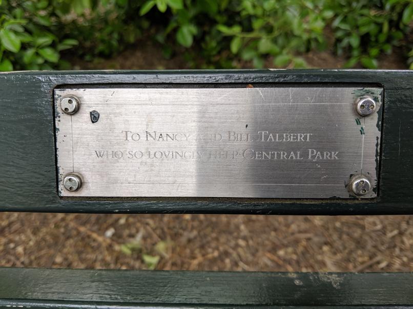 I saw this bench in Central Park