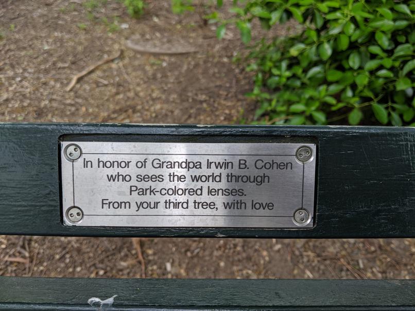 I saw this bench in Central Park