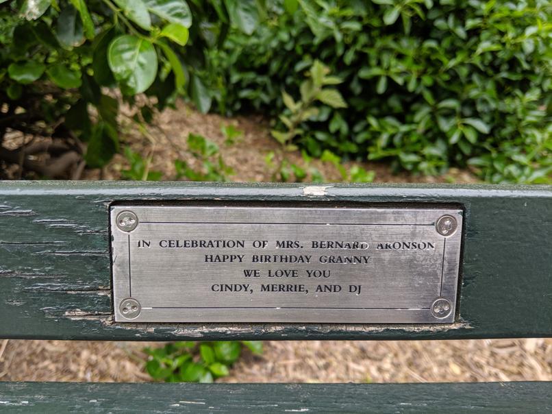 I saw this bench in Central Park