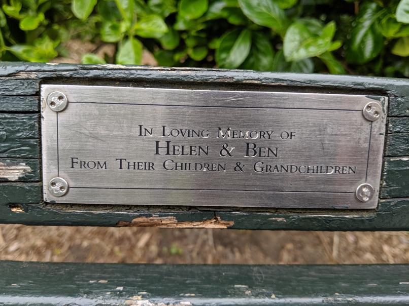 I saw this bench in Central Park