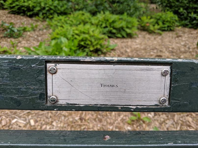 I saw this bench in Central Park