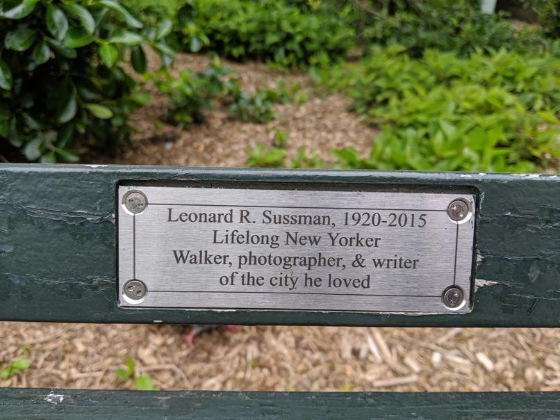 I saw this bench in Central Park