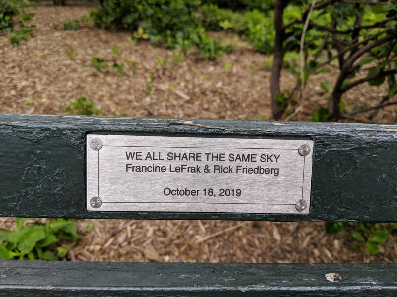 I saw this bench in Central Park