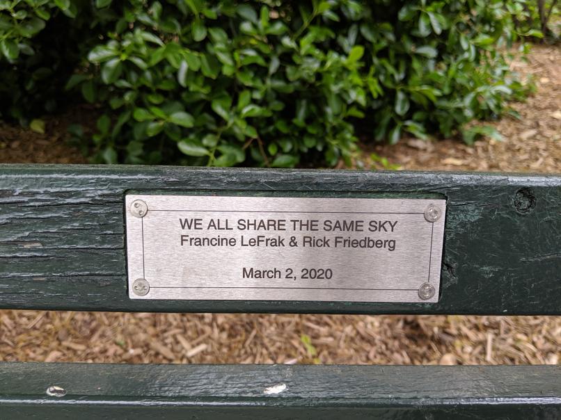 I saw this bench in Central Park