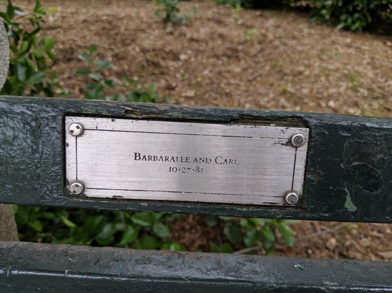 I saw this bench in Central Park