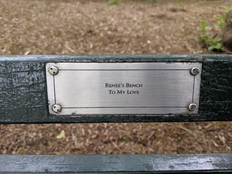 I saw this bench in Central Park