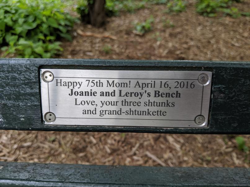 I saw this bench in Central Park