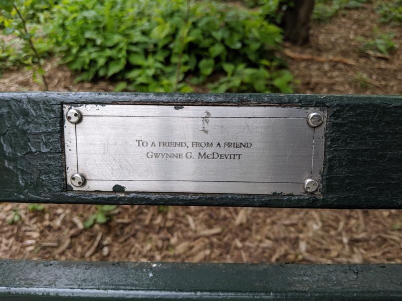 I saw this bench in Central Park