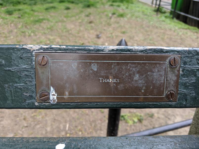 I saw this bench in Central Park