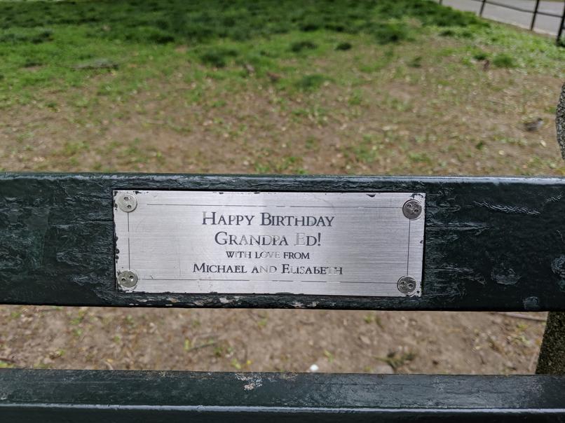 I saw this bench in Central Park