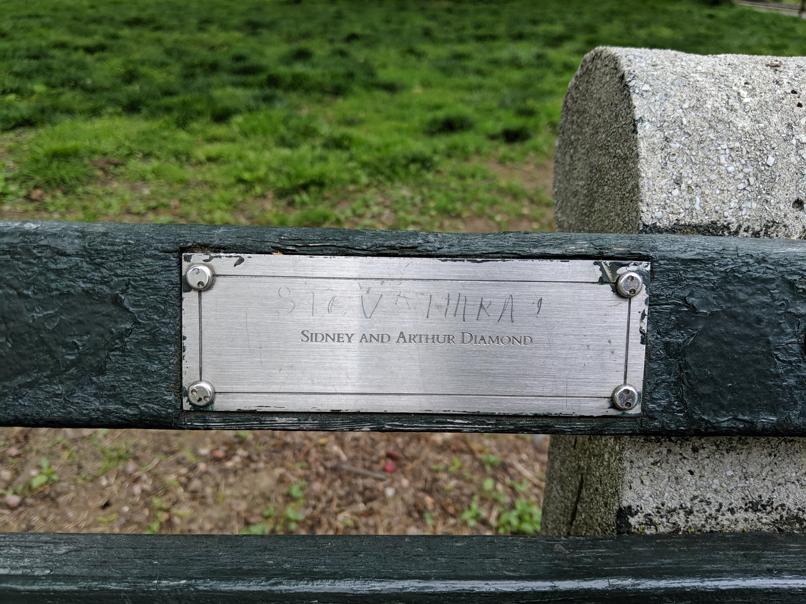 I saw this bench in Central Park