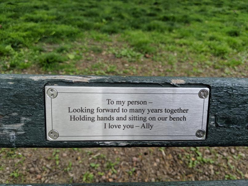 I saw this bench in Central Park