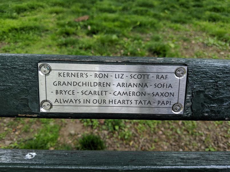 I saw this bench in Central Park