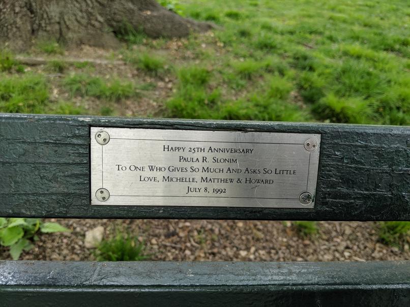 I saw this bench in Central Park