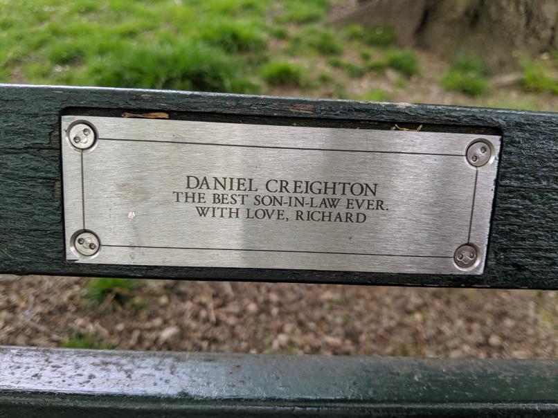 I saw this bench in Central Park